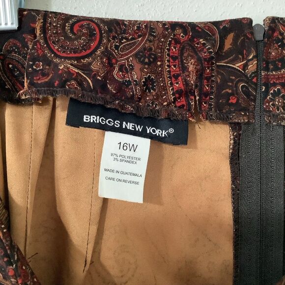 Vintage Red Paisley Dark Academia Whimsigoth Witchy A Line Midi Skirt 16W Autumn - Picture 7 of 8